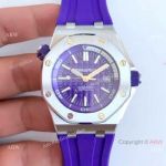 Copy Audemars Piguet Royal Oak Offshore Diver Swiss 3120 Watch SS Purple Dial